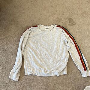 Monrow Rainbow Stripe Long Sleeve Fits Like Small